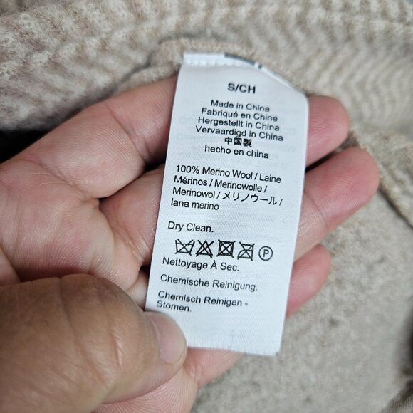 Madewell 100% Merino Herringbone Mattson Sweater One bottom Coat Women's Size S - Picture 6 of 12